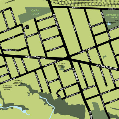 Hamilton Road Neighbourhood Map Print