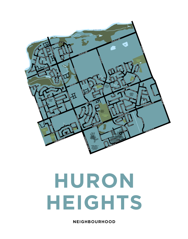 Huron Heights Neighbourhood Map Print
