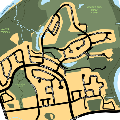 Riverbend Neighbourhood Map Print