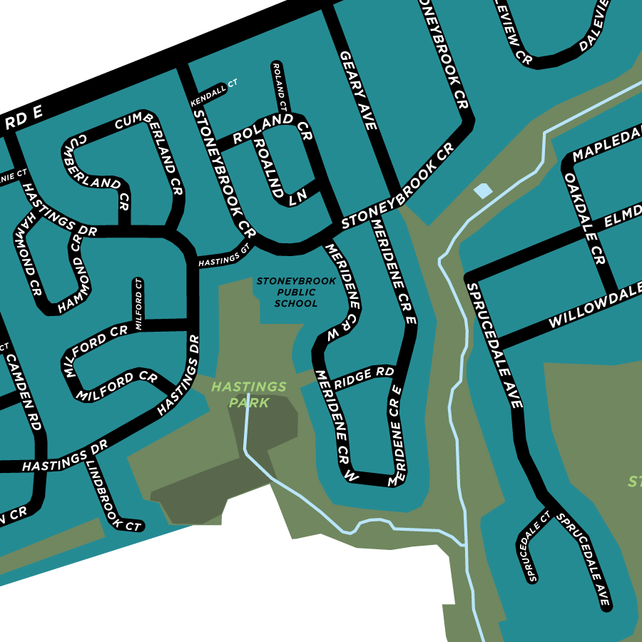 Stoney Brook Neighbourhood Map Print