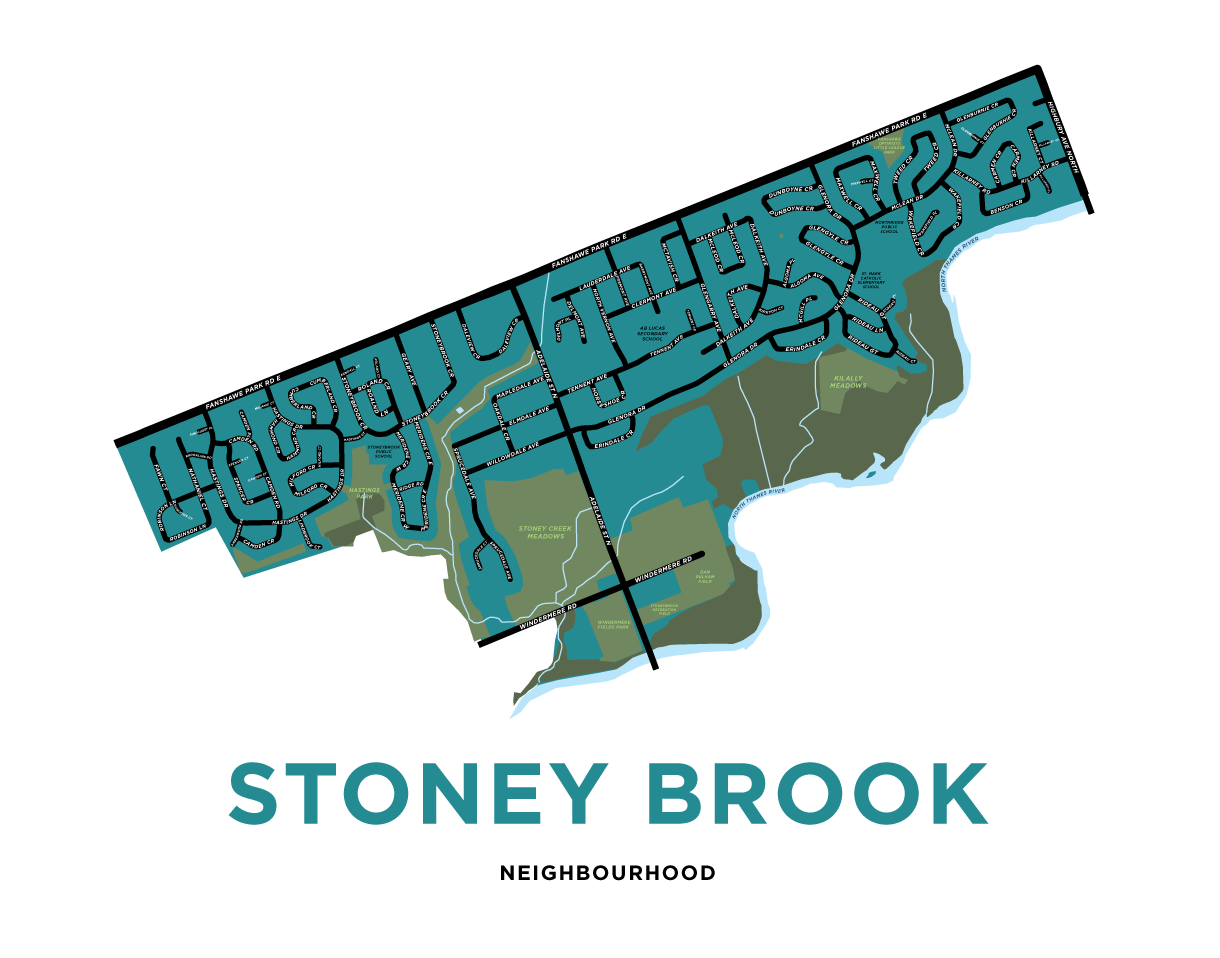 Stoney Brook Neighbourhood Map Print