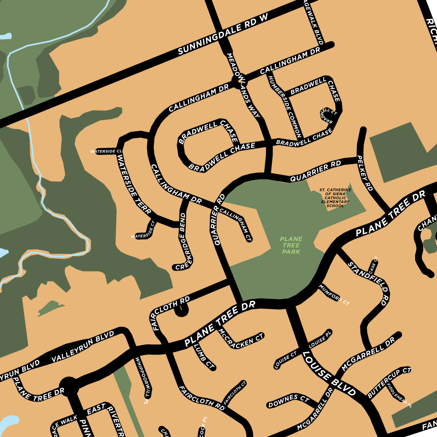Sunningdale Neighbourhood Map Print