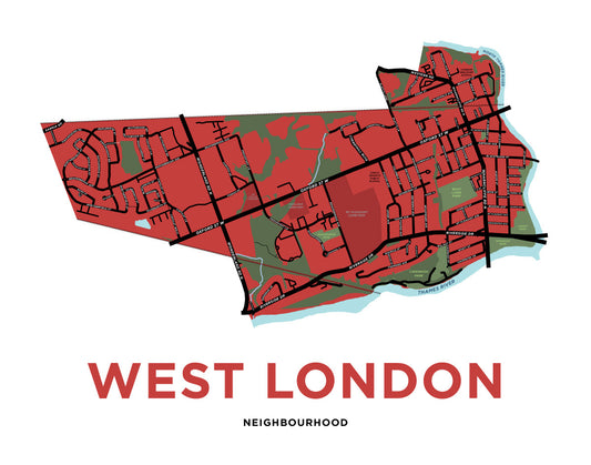 West London Neighbourhood Map Print