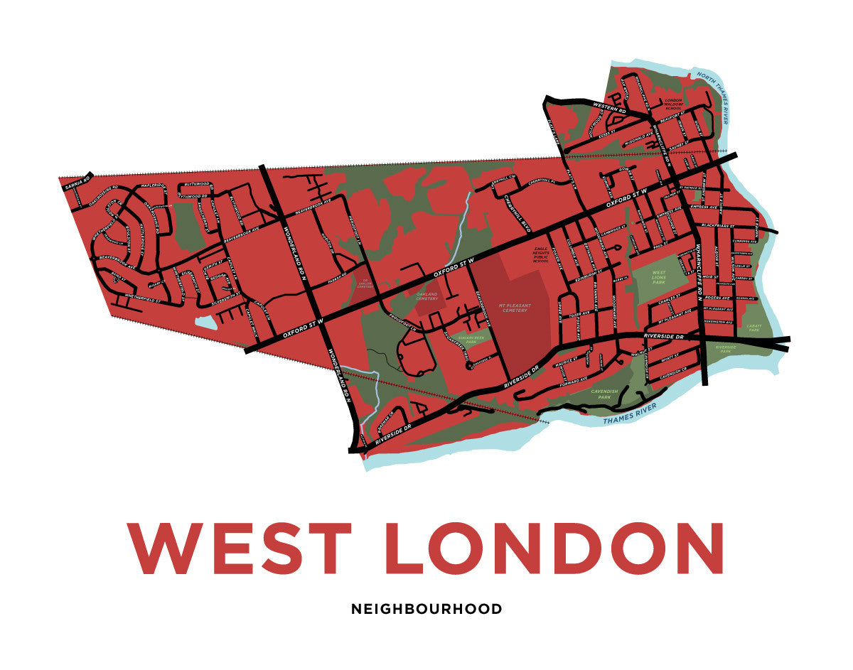 West London Neighbourhood Map Print – Jelly Brothers