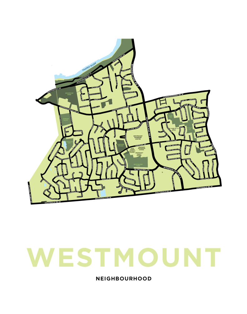 Westmount Neighbourhood Map Print