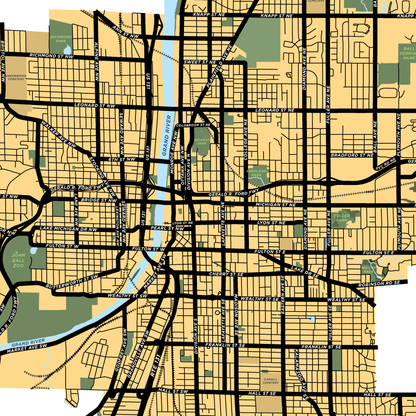 Grand Rapids, Michigan Map Print