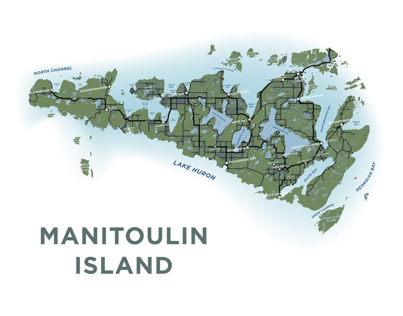 Manitoulin Island Map Print Jelly Brothers