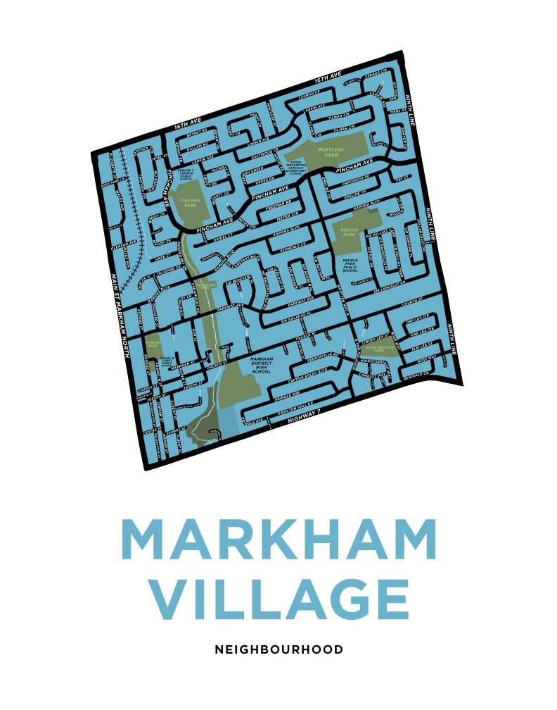 Markham Village Map Print