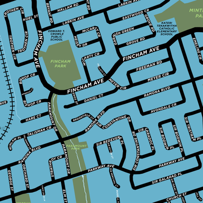 Markham Village Map Print