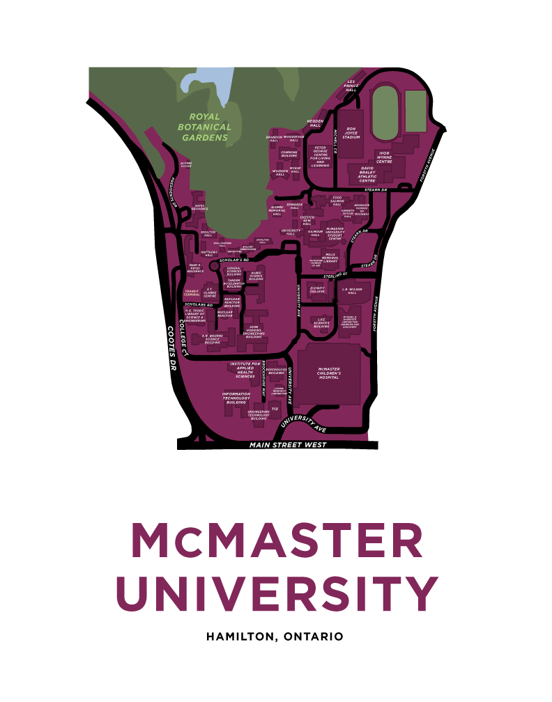 McMaster University Map Print