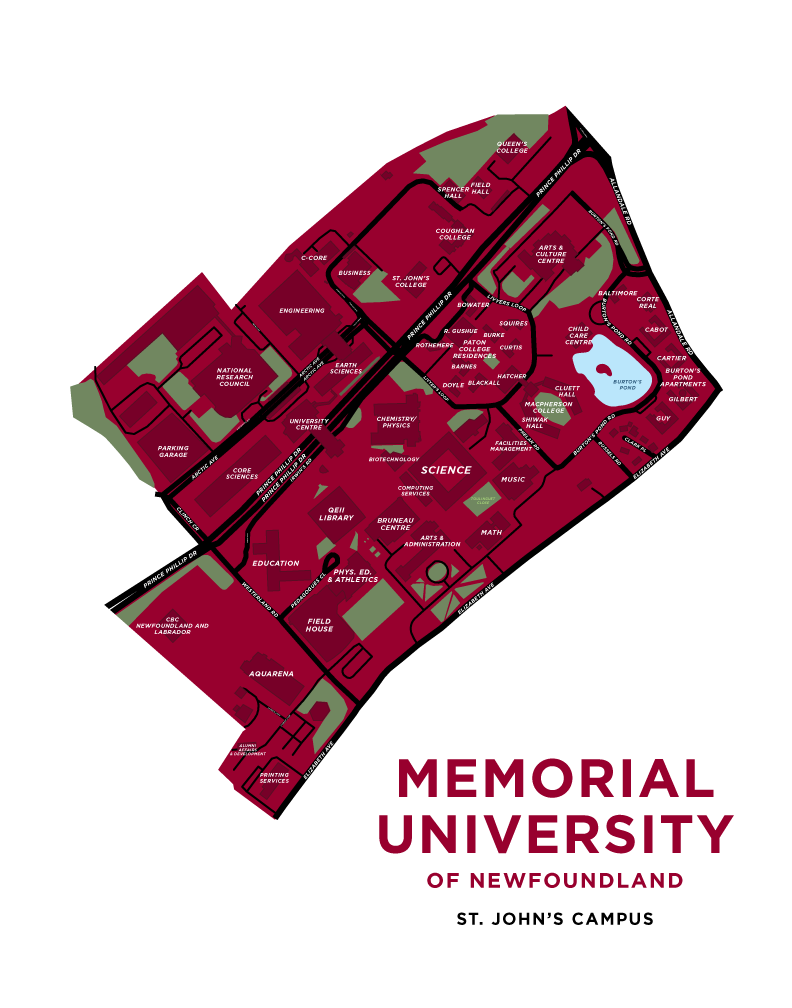 Memorial University Campus Map Print