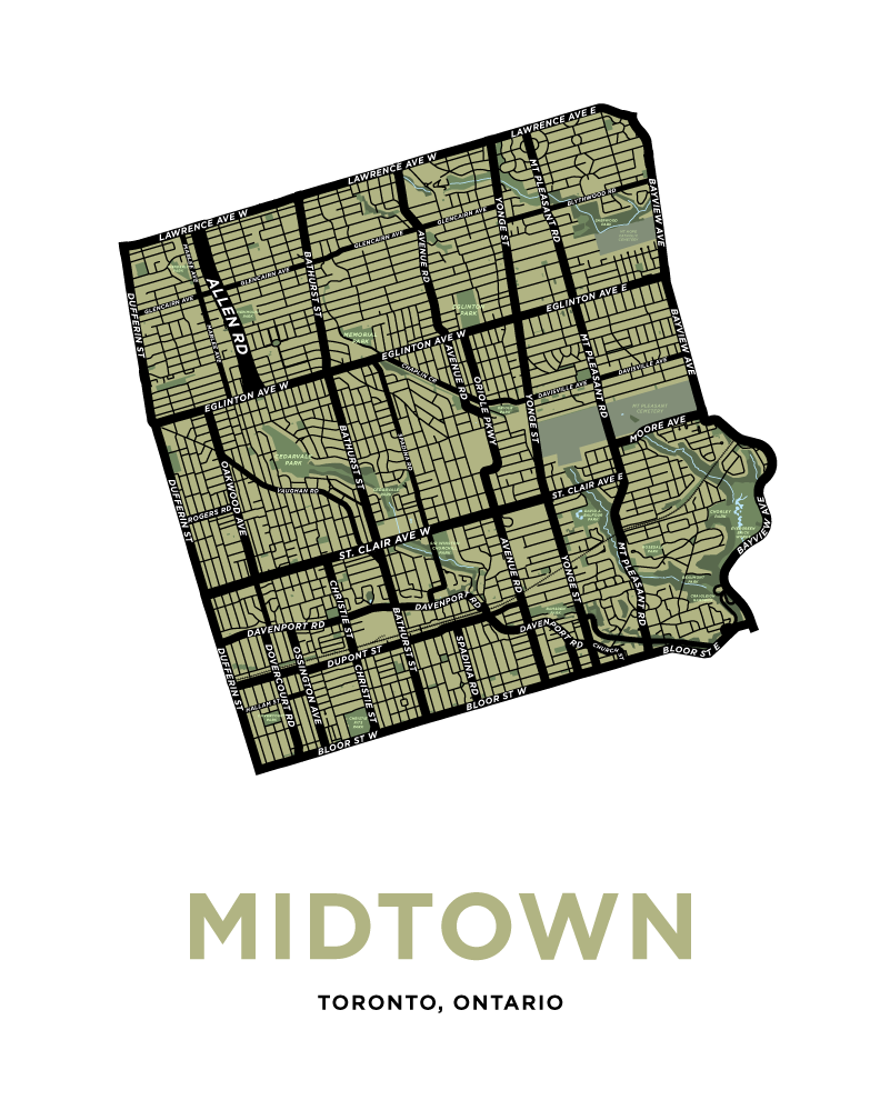 Midtown Toronto Map Print