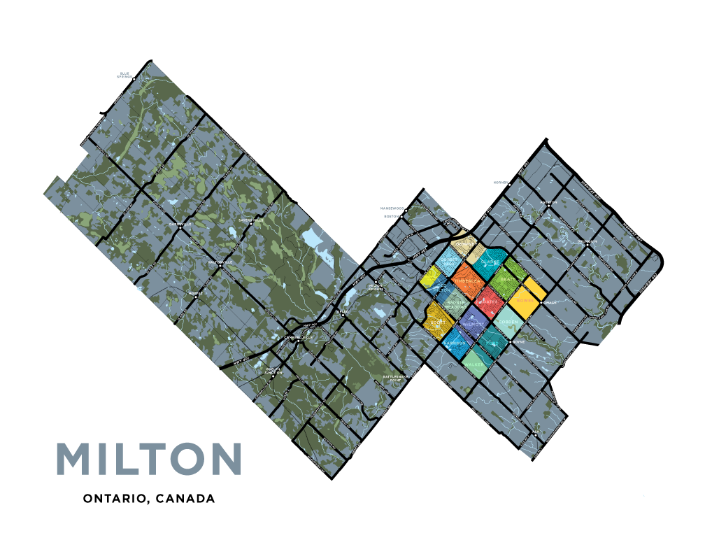 Milton Map Print