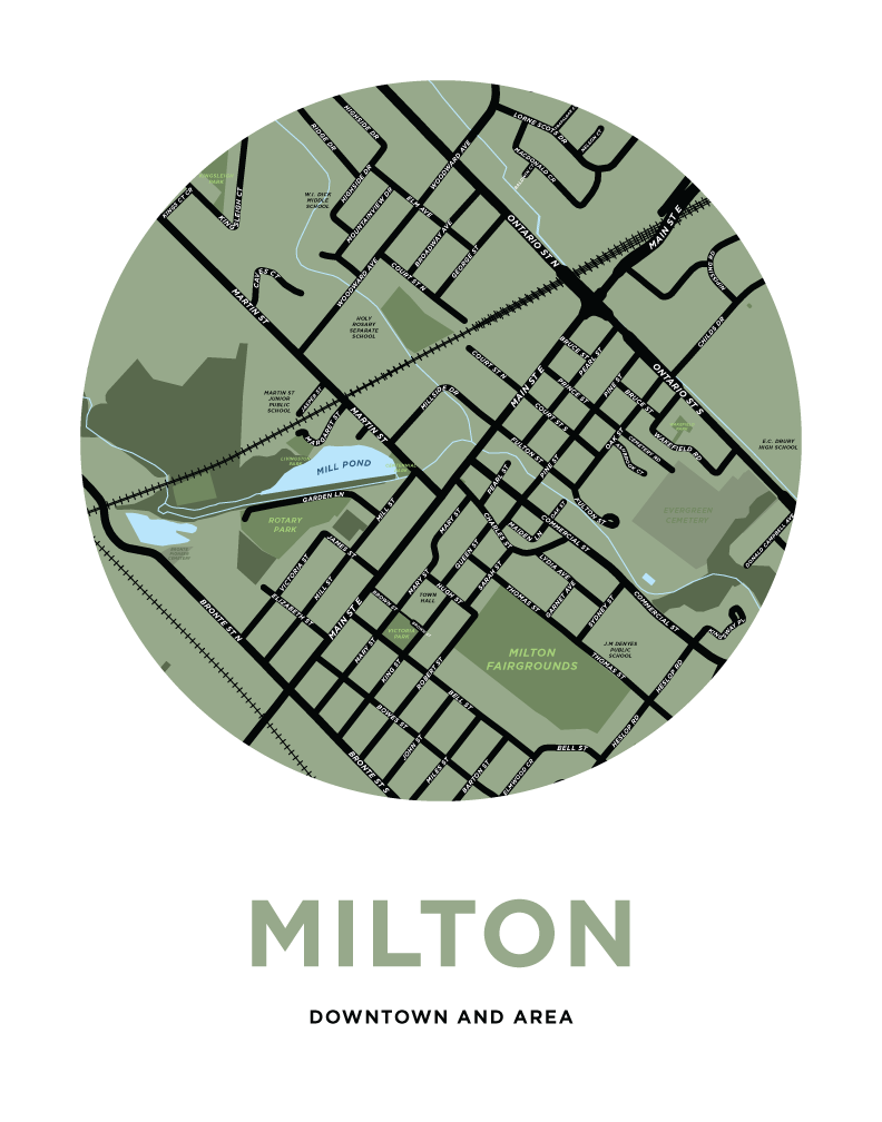 Downtown Milton Map Print