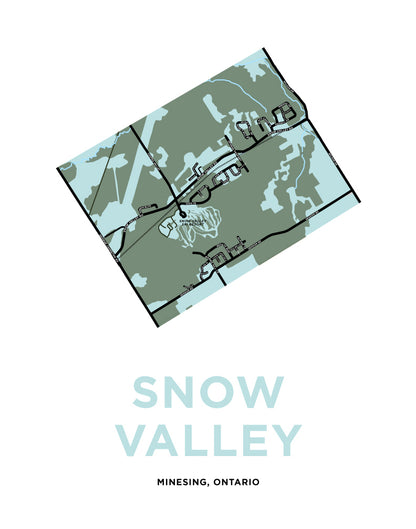 Snow Valley Map Print