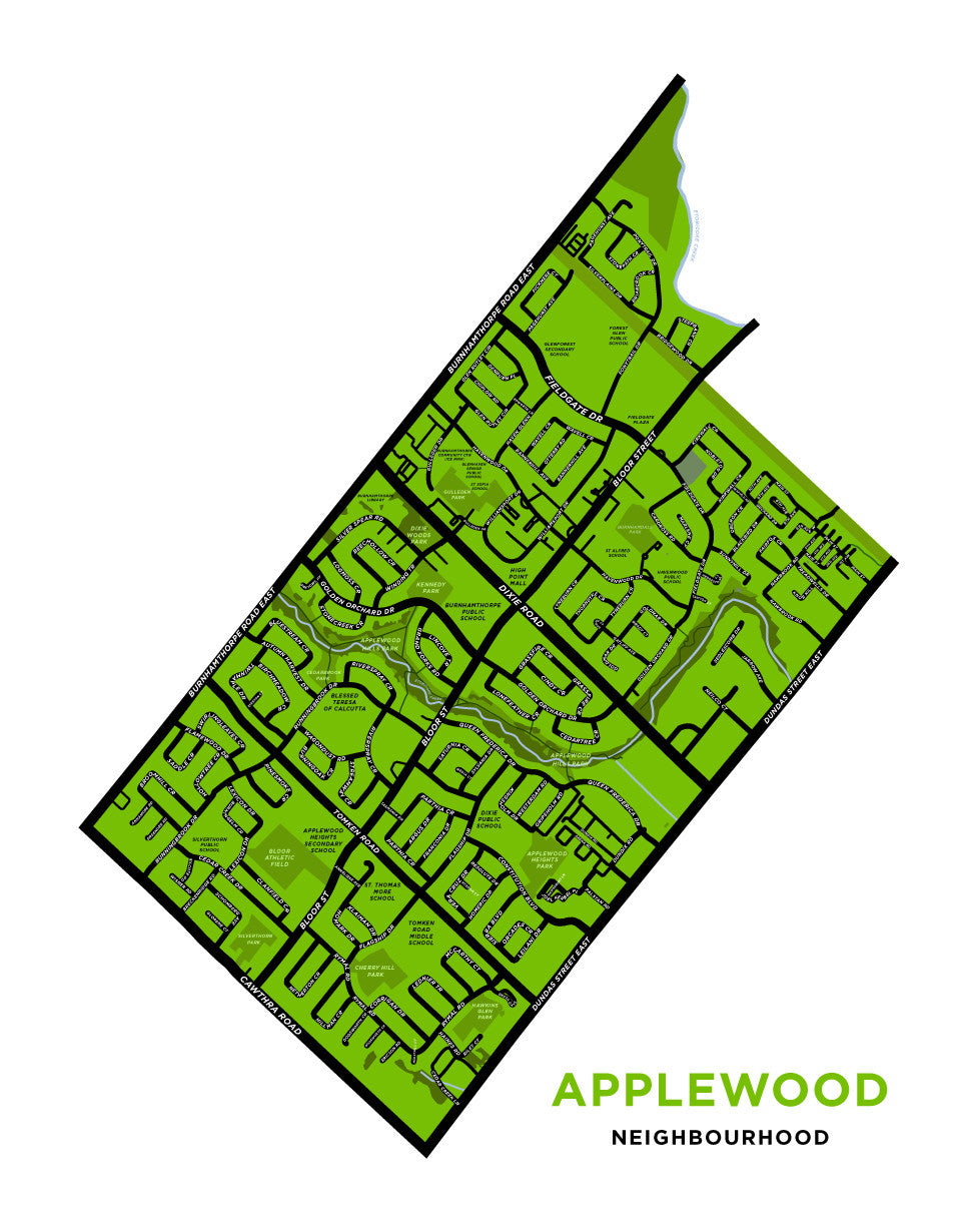 Applewood Neighbourhood Map Print