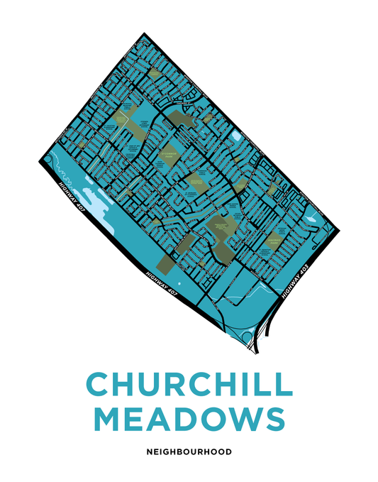 Churchill Meadows Neighbourhood Map Print