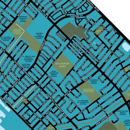 Churchill Meadows Neighbourhood Map Print