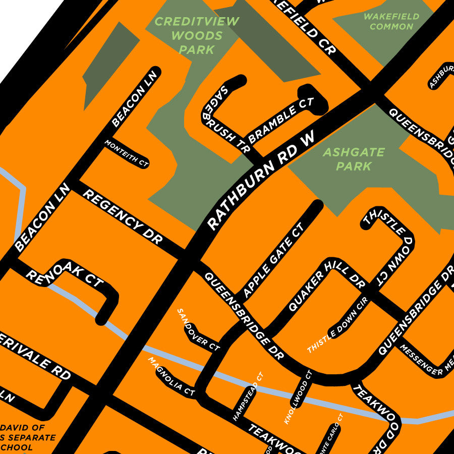 Creditview Neighbourhood Map Print