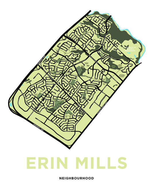 Erin Mills Neighbourhood Map Print