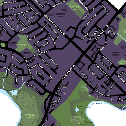 Erindale Neighbourhood Map Print