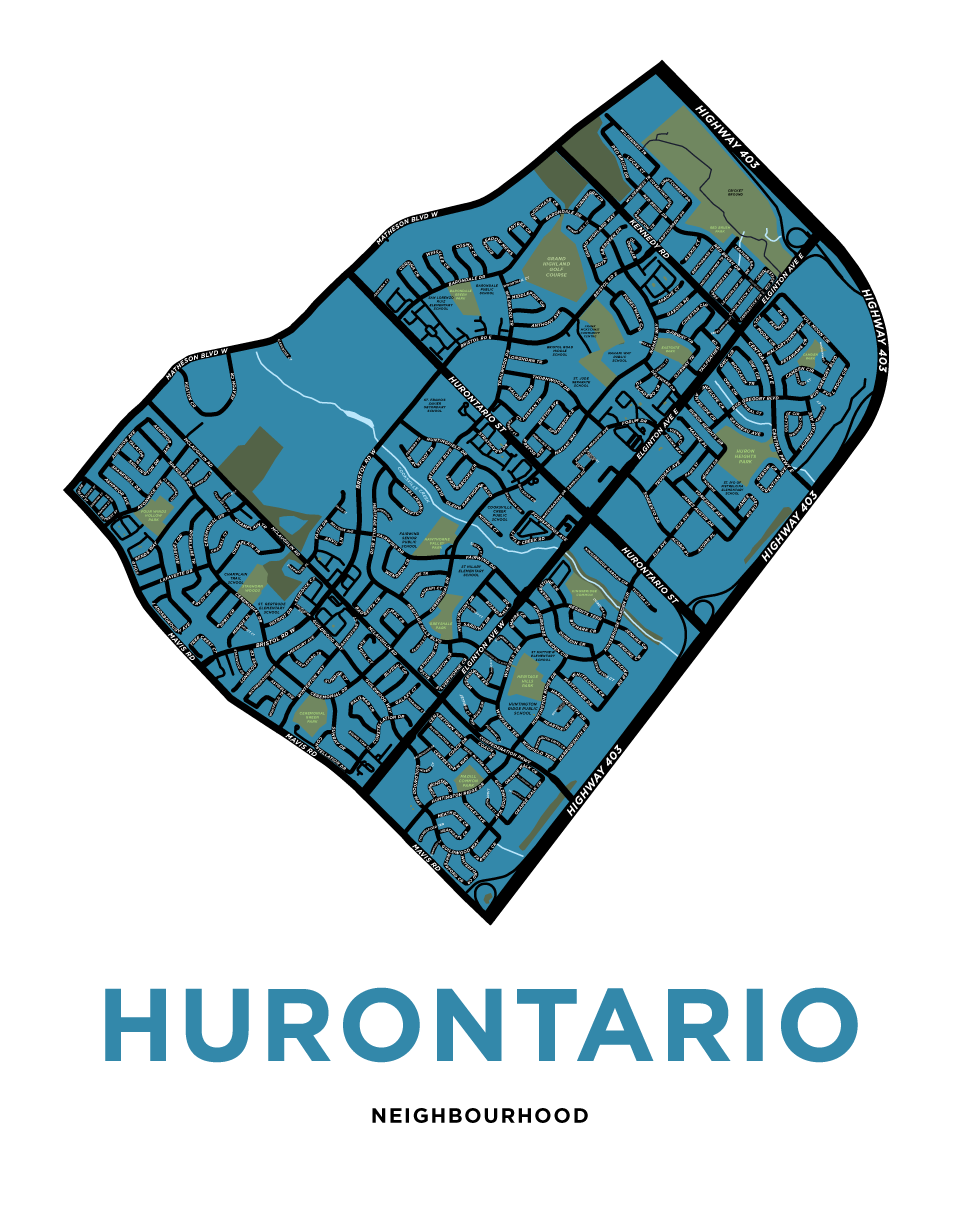 Hurontario Neighbourhood Map Print