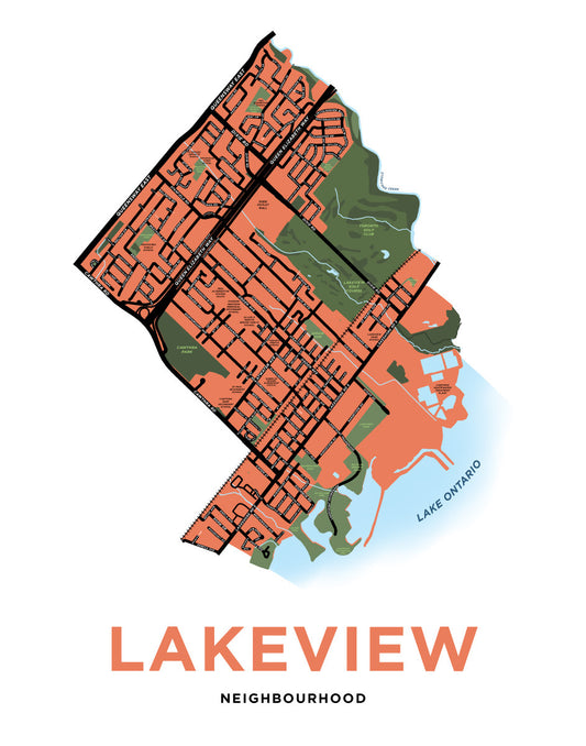 Lakeview Neighbourhood Map Print