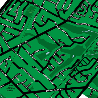 Lorne Park Neighbourhood Map Print