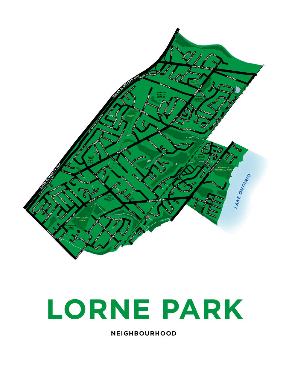 Lorne Park Neighbourhood Map Print