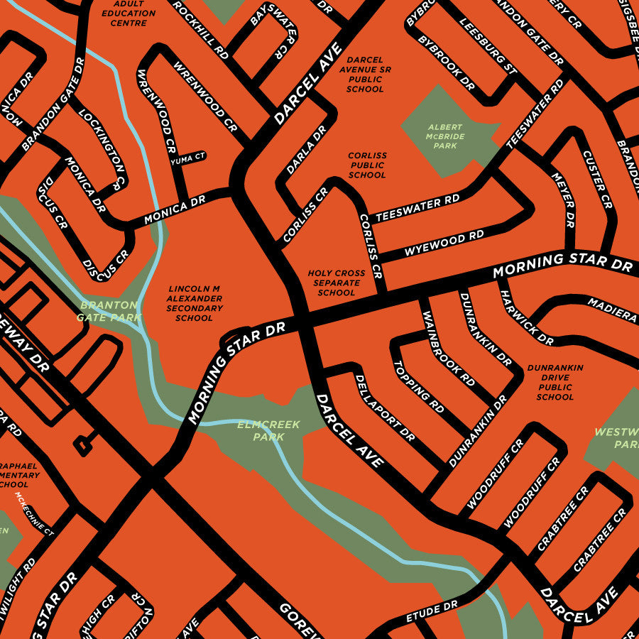 Map Rillington Malton Malton Neighbourhood Map Print – Jelly Brothers