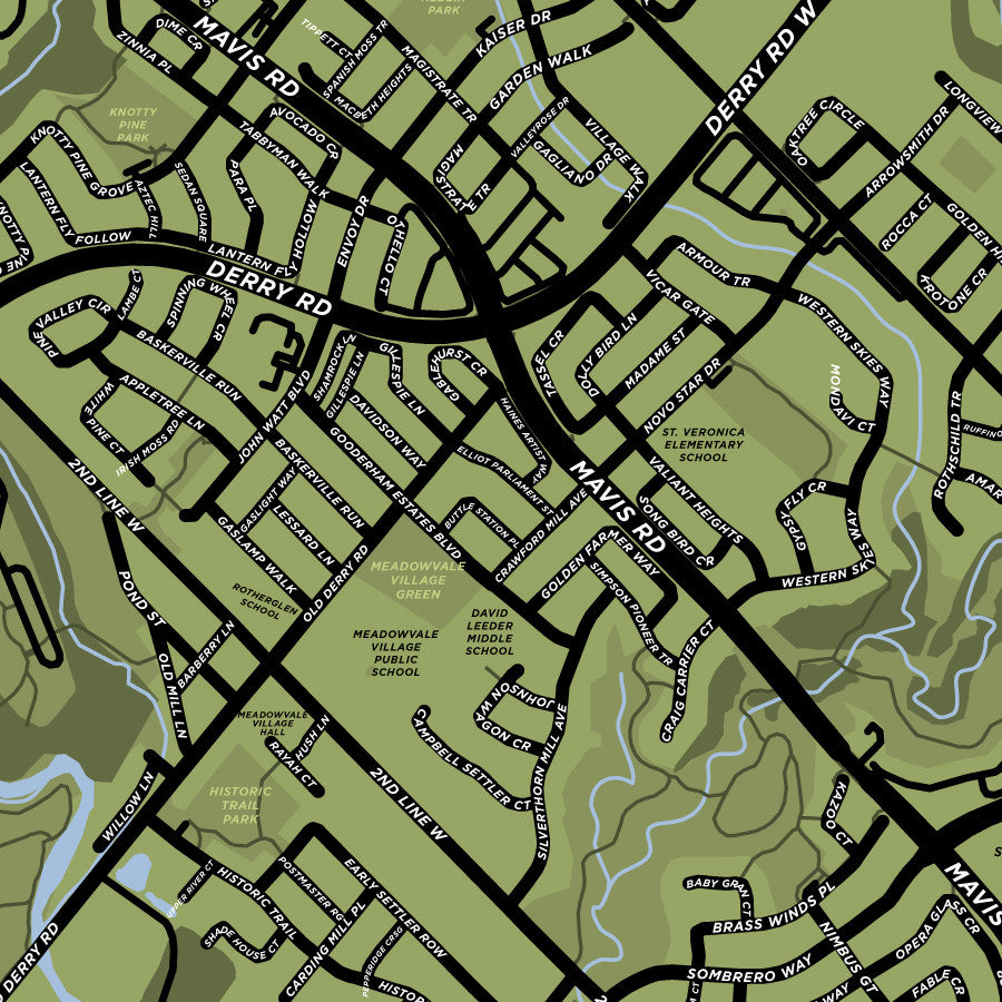 Meadowvale Village Neighbourhood Map Print