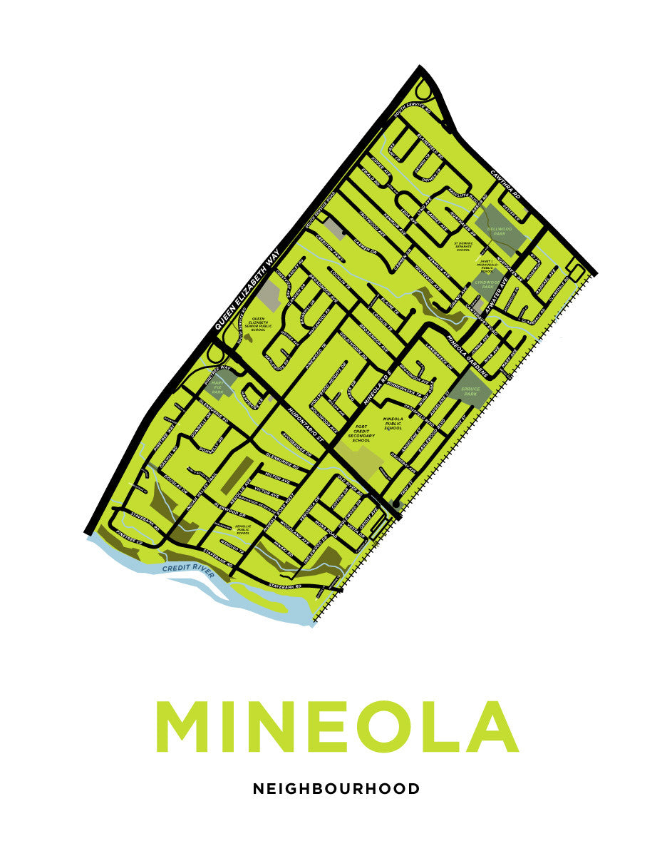 Mineola Neighbourhood Map Print
