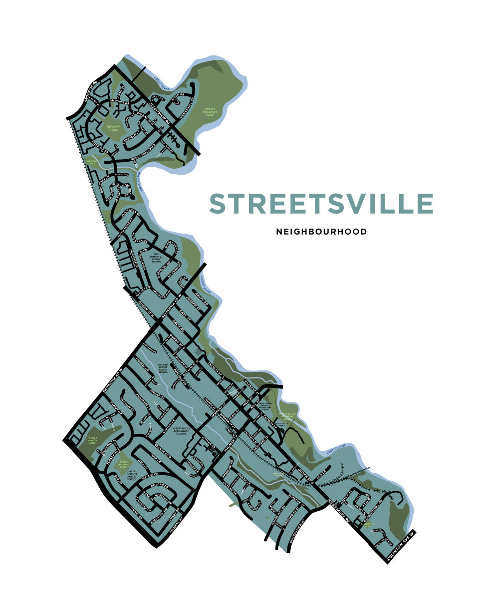 Streetsville Neighbourhood Map Print