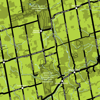 Mono, Ontario Map Print
