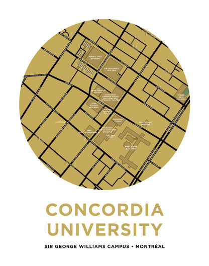 Concordia University Campus Map Print - SGW Campus