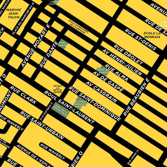 La Petite-Patrie Neighbourhood Map Print (Montréal)