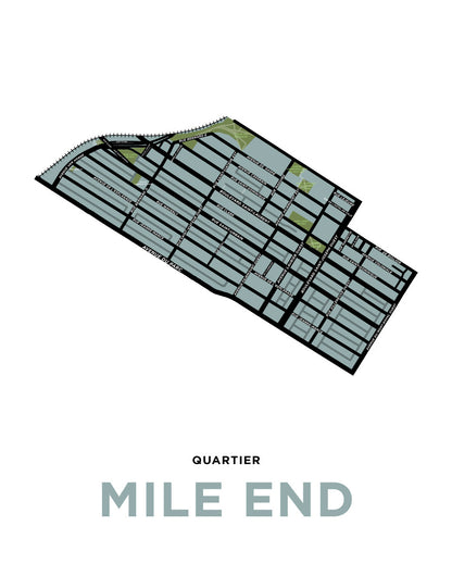 Mile End Neighbourhood Map Print (Montréal)