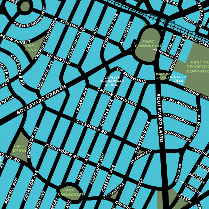 Town of Mont-Royal Map Print (Residential Only)
