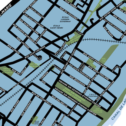 Saint-Henri Neighbourhood Map Print (Montréal)
