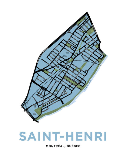Saint-Henri Neighbourhood Map Print (Montréal)