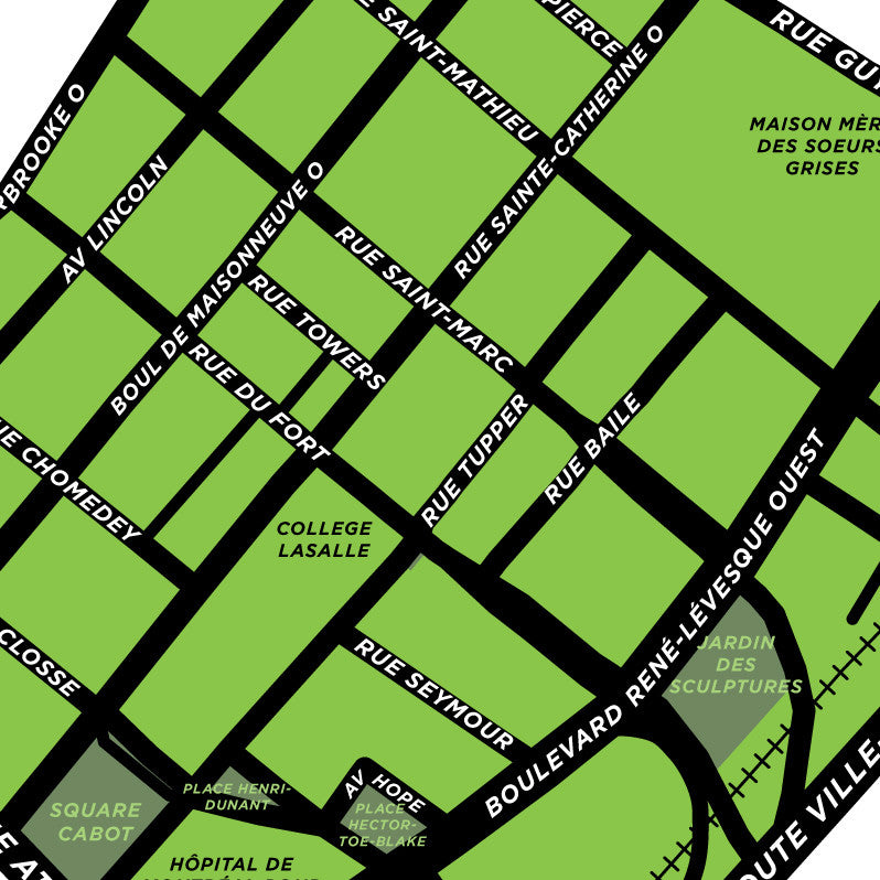 Shaughnessy Village Neighbourhood Map Print (Montréal)