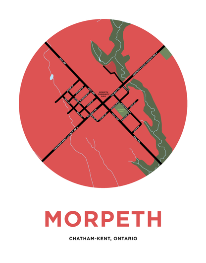 Morpeth Map Print