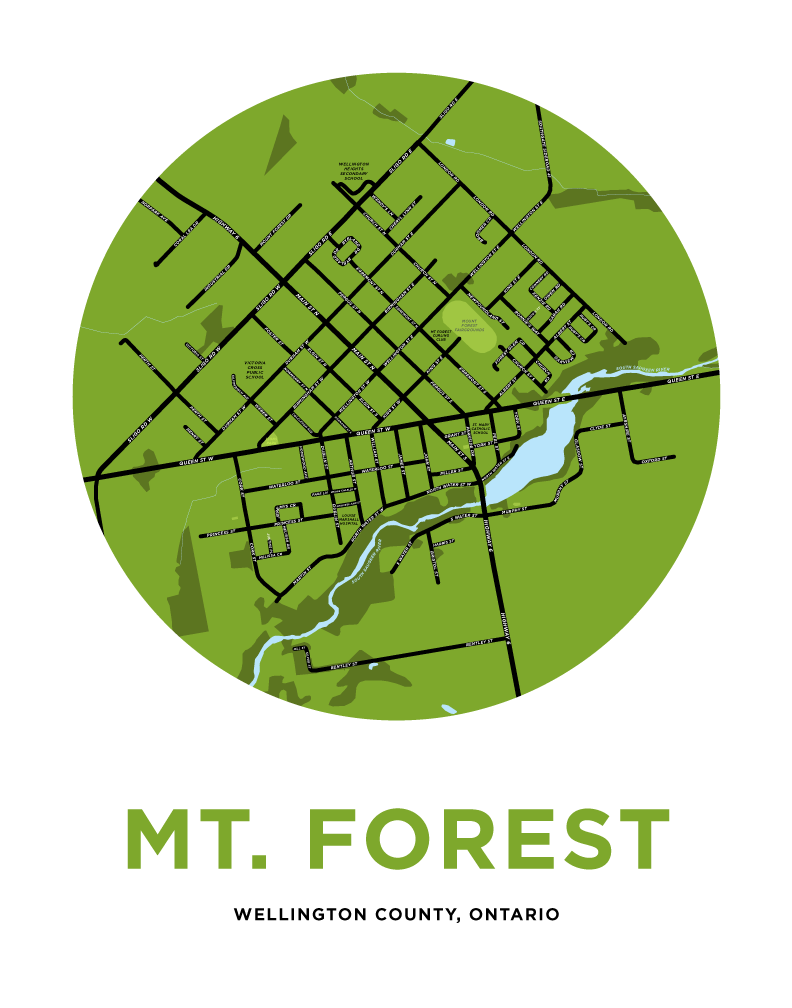 Mount Forest Map Print