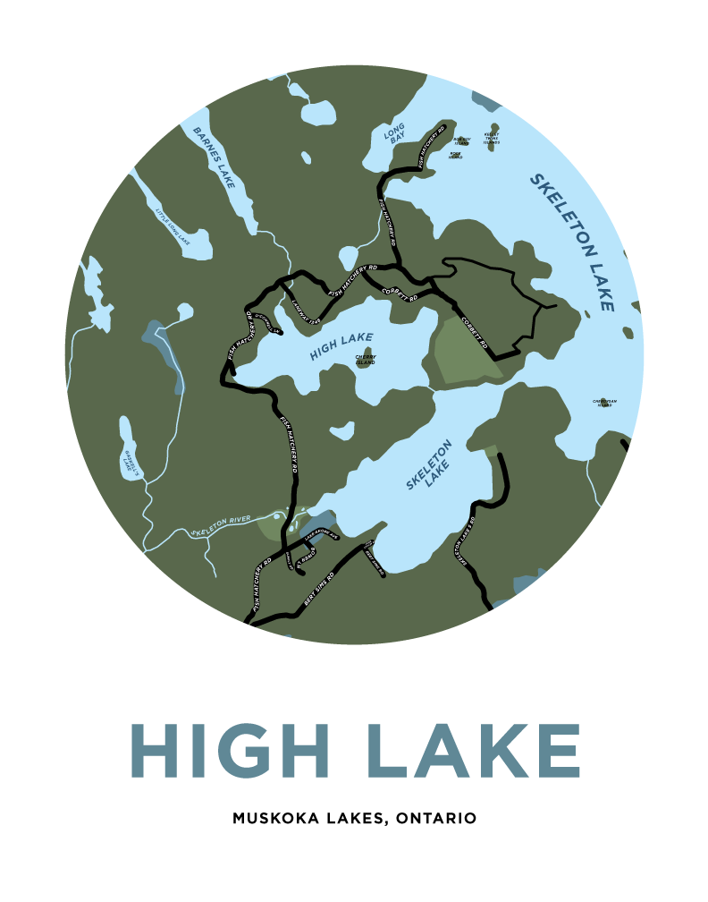 High Lake (Muskoka) Map Print