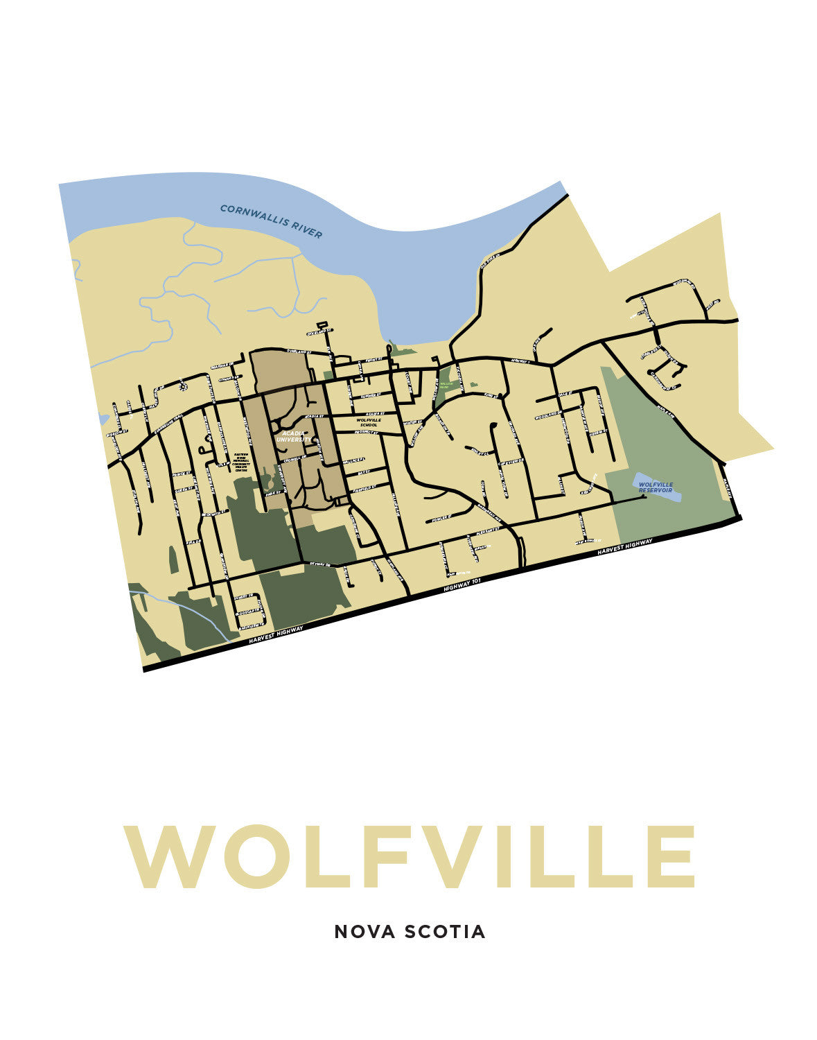 Wolfville, Nova Scotia Map Print