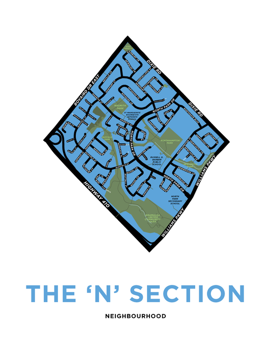 N Section Neighbourhood Map Print