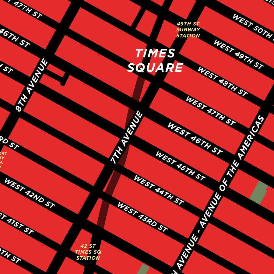 Times Square Map Print