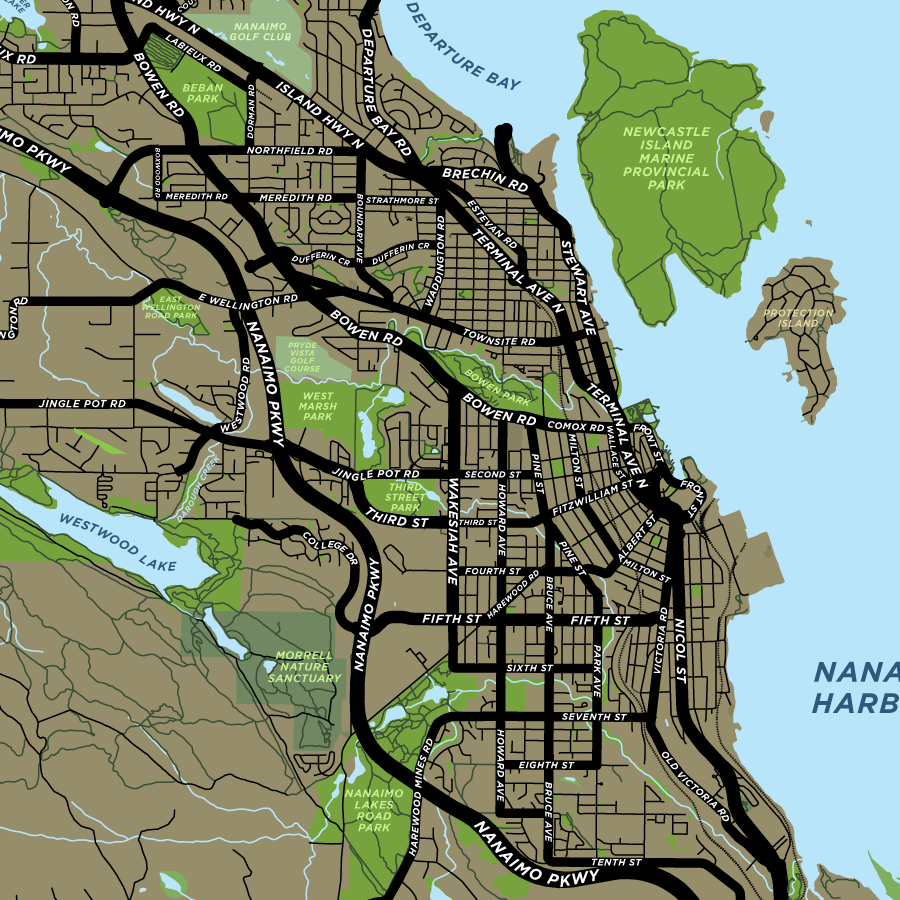 Nanaimo Map Print