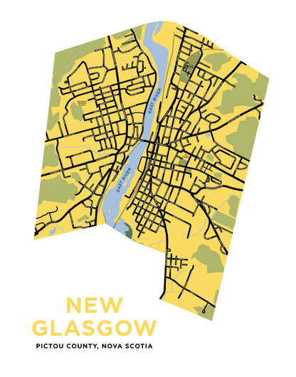 New Glasgow, Nova Scotia Map Print
