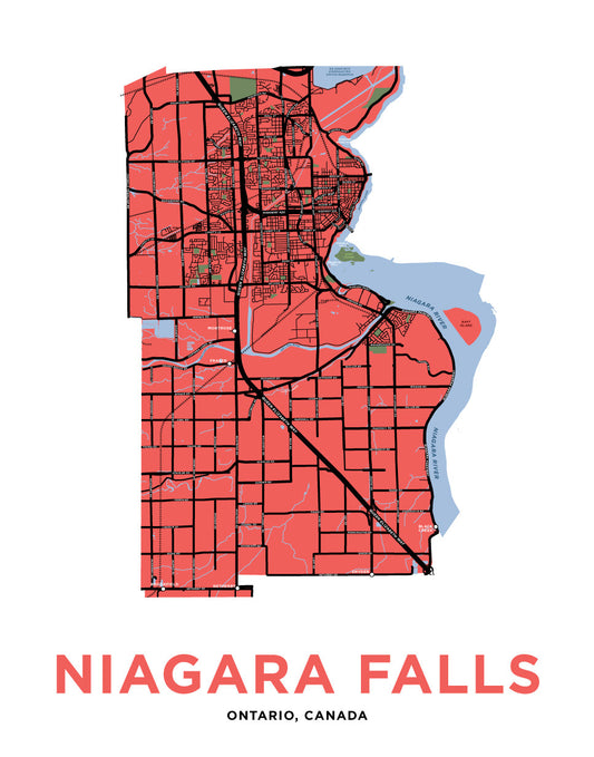 Niagara Falls Map Print
